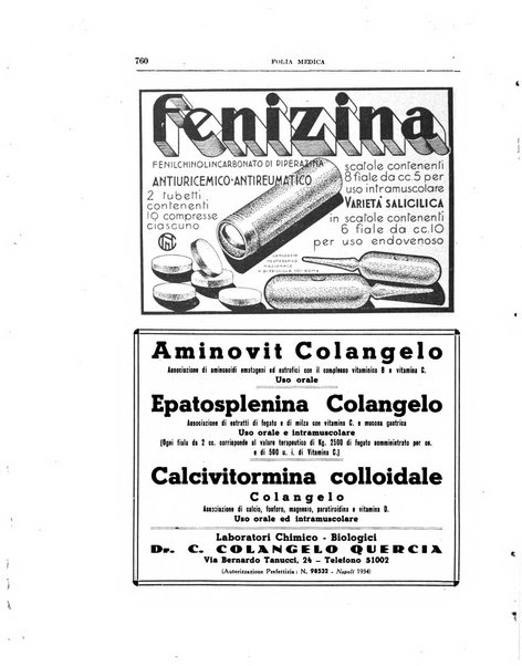 Folia medica periodico trimensile di patologia e clinica medica