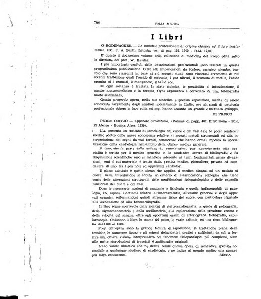 Folia medica periodico trimensile di patologia e clinica medica