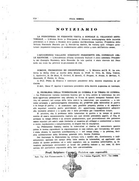 Folia medica periodico trimensile di patologia e clinica medica