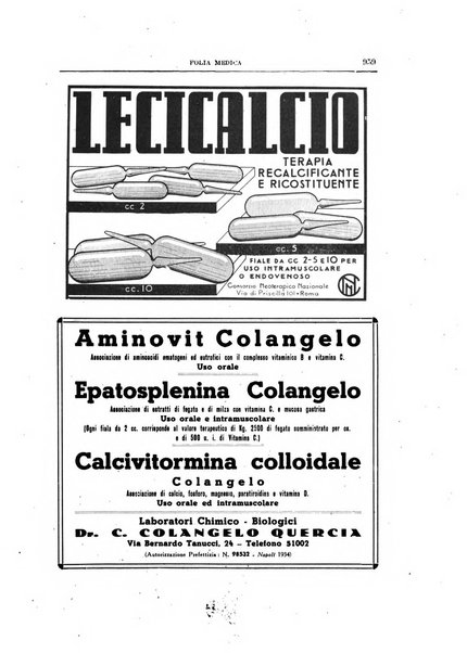 Folia medica periodico trimensile di patologia e clinica medica