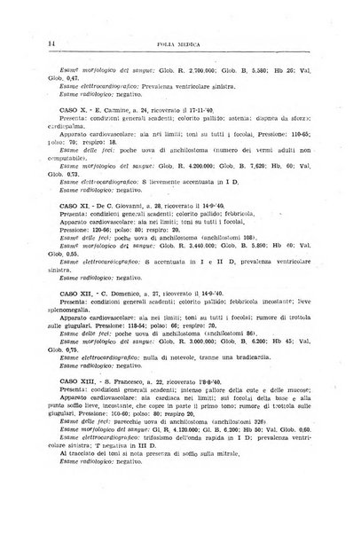 Folia medica periodico trimensile di patologia e clinica medica