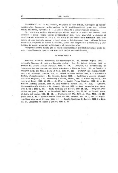 Folia medica periodico trimensile di patologia e clinica medica