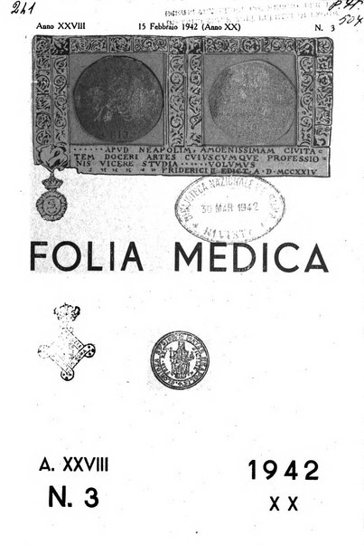 Folia medica periodico trimensile di patologia e clinica medica