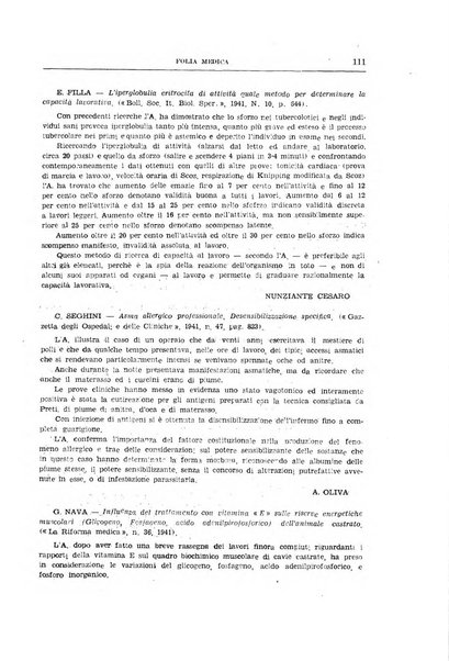 Folia medica periodico trimensile di patologia e clinica medica