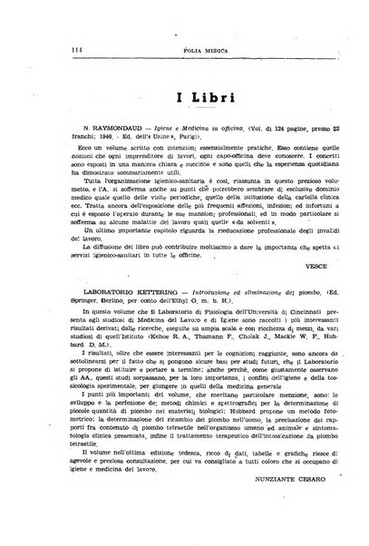 Folia medica periodico trimensile di patologia e clinica medica