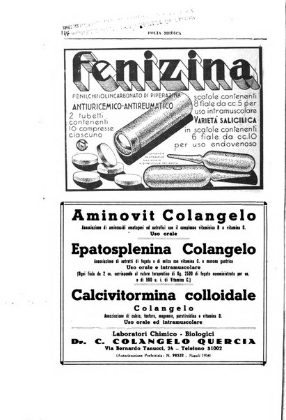 Folia medica periodico trimensile di patologia e clinica medica