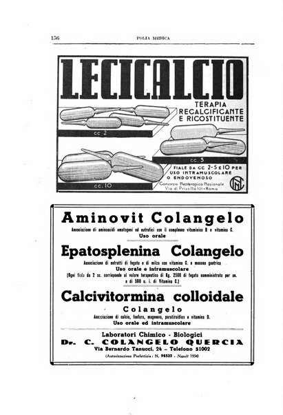 Folia medica periodico trimensile di patologia e clinica medica