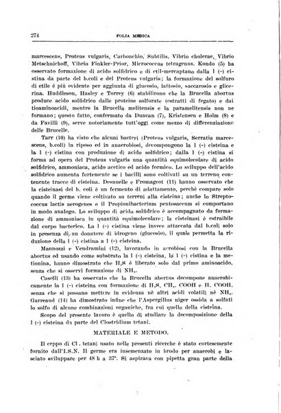 Folia medica periodico trimensile di patologia e clinica medica