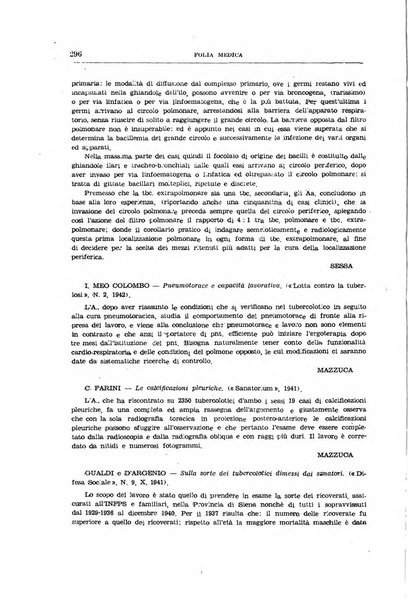 Folia medica periodico trimensile di patologia e clinica medica