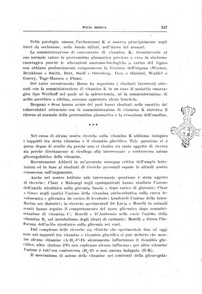 Folia medica periodico trimensile di patologia e clinica medica