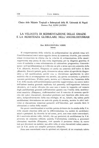 Folia medica periodico trimensile di patologia e clinica medica