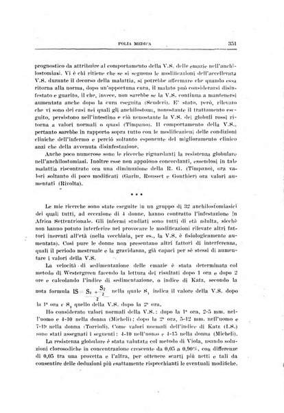 Folia medica periodico trimensile di patologia e clinica medica