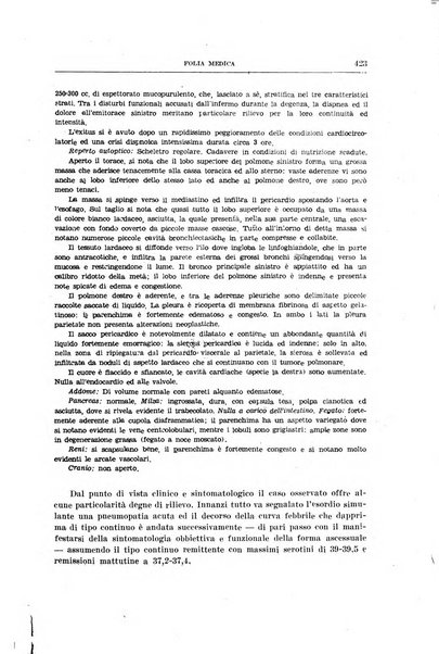 Folia medica periodico trimensile di patologia e clinica medica