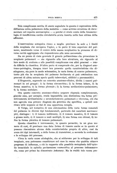 Folia medica periodico trimensile di patologia e clinica medica