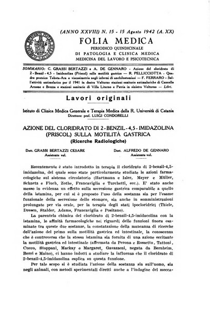 Folia medica periodico trimensile di patologia e clinica medica