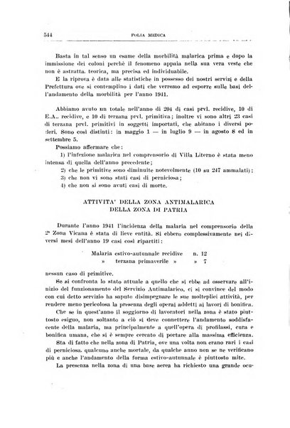 Folia medica periodico trimensile di patologia e clinica medica