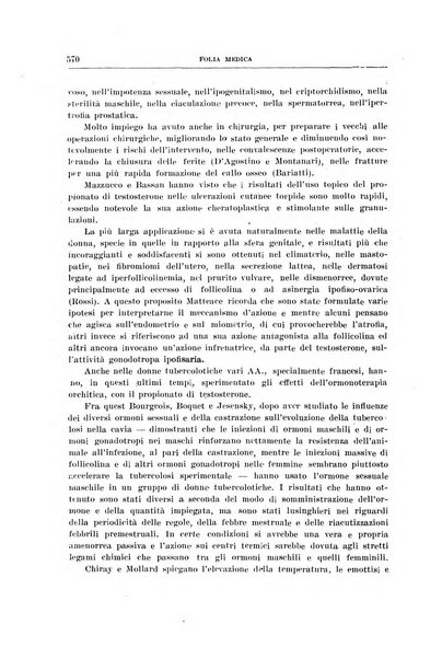 Folia medica periodico trimensile di patologia e clinica medica