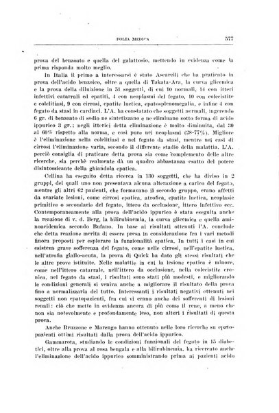 Folia medica periodico trimensile di patologia e clinica medica