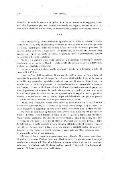 Folia medica periodico trimensile di patologia e clinica medica