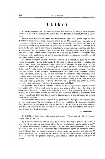 Folia medica periodico trimensile di patologia e clinica medica