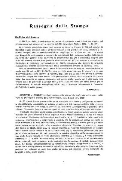 Folia medica periodico trimensile di patologia e clinica medica