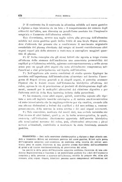 Folia medica periodico trimensile di patologia e clinica medica