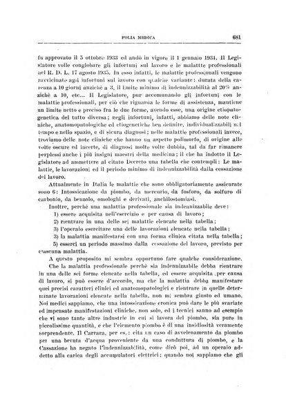 Folia medica periodico trimensile di patologia e clinica medica