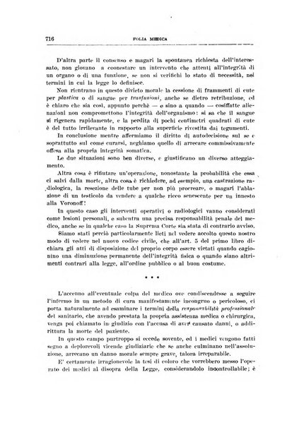 Folia medica periodico trimensile di patologia e clinica medica