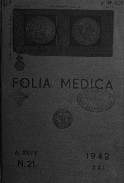 Folia medica periodico trimensile di patologia e clinica medica