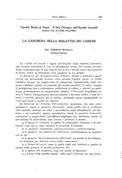 Folia medica periodico trimensile di patologia e clinica medica