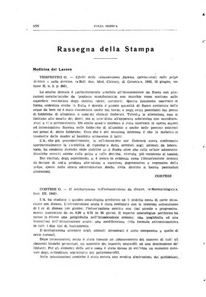 Folia medica periodico trimensile di patologia e clinica medica