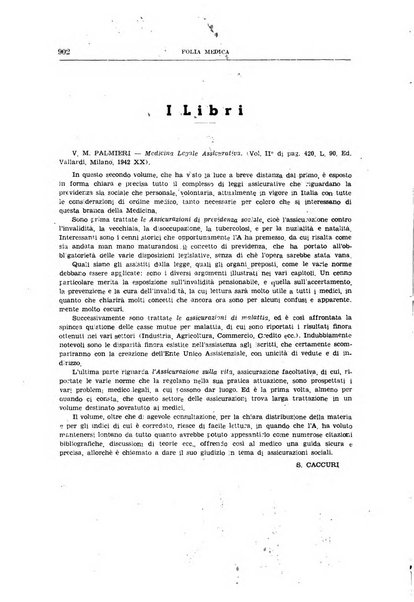 Folia medica periodico trimensile di patologia e clinica medica