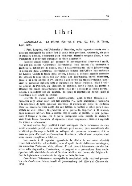 Folia medica periodico trimensile di patologia e clinica medica