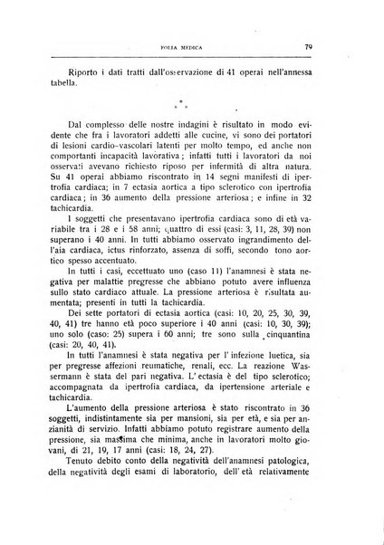 Folia medica periodico trimensile di patologia e clinica medica