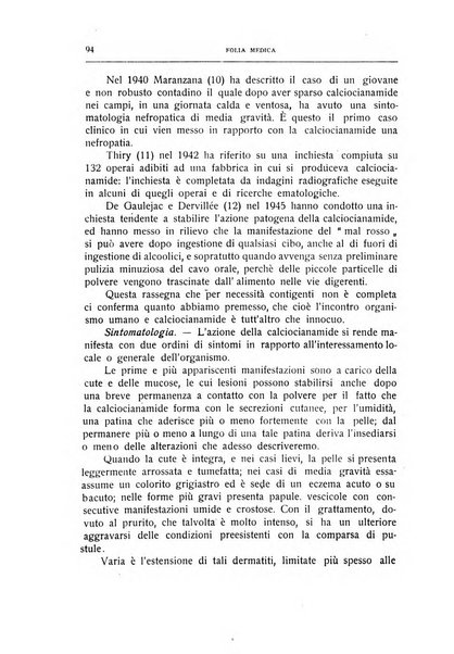 Folia medica periodico trimensile di patologia e clinica medica