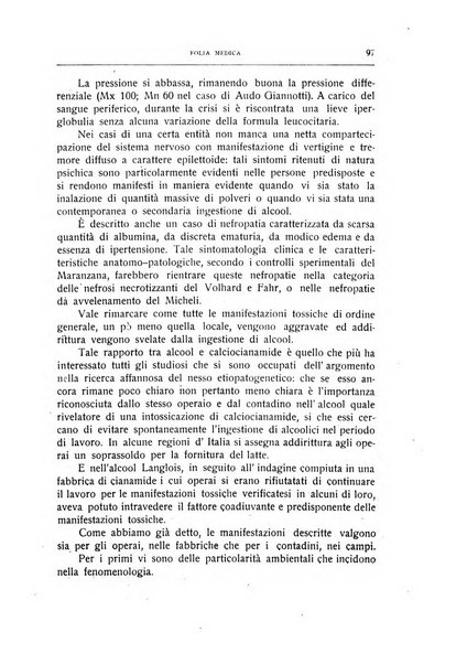 Folia medica periodico trimensile di patologia e clinica medica