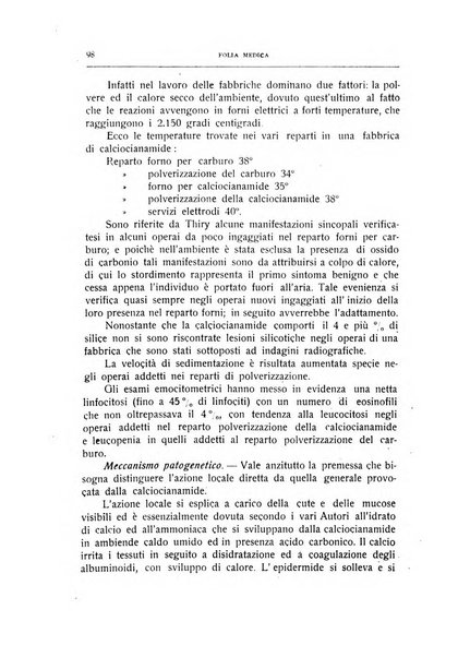 Folia medica periodico trimensile di patologia e clinica medica