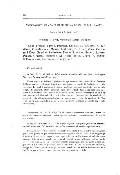 Folia medica periodico trimensile di patologia e clinica medica