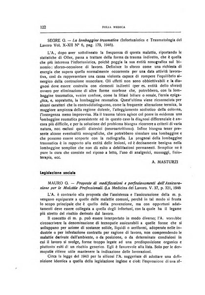 Folia medica periodico trimensile di patologia e clinica medica