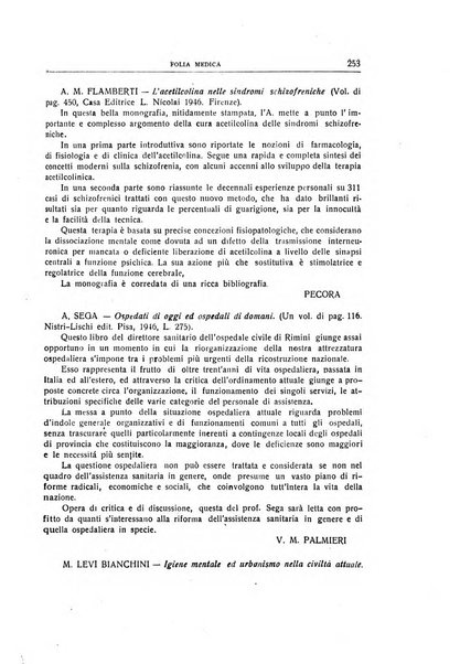 Folia medica periodico trimensile di patologia e clinica medica