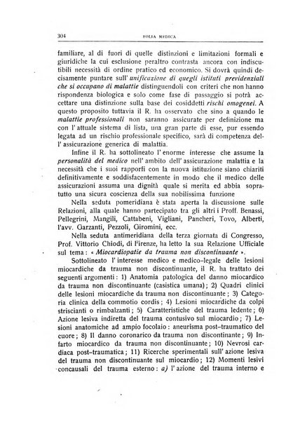 Folia medica periodico trimensile di patologia e clinica medica