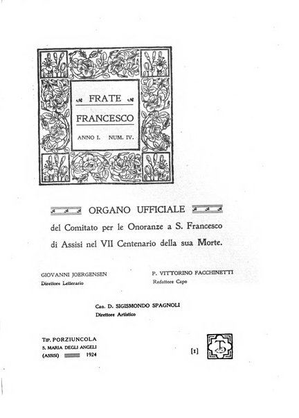 Frate Francesco organo ufficiale del Comitato religioso per le onoranze a s. Francesco di Assisi nel 7. centenario della sua morte