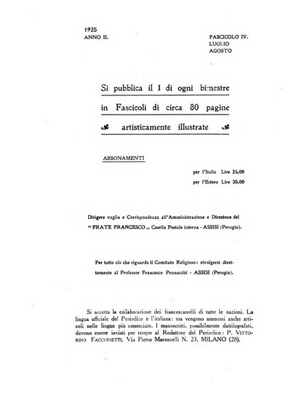 Frate Francesco organo ufficiale del Comitato religioso per le onoranze a s. Francesco di Assisi nel 7. centenario della sua morte