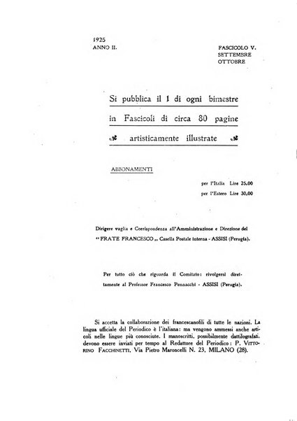 Frate Francesco organo ufficiale del Comitato religioso per le onoranze a s. Francesco di Assisi nel 7. centenario della sua morte