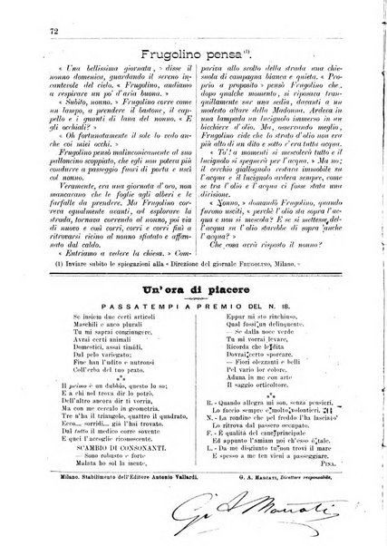 Frugolino giornale dei fanciulli