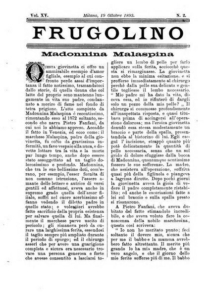 Frugolino giornale dei fanciulli