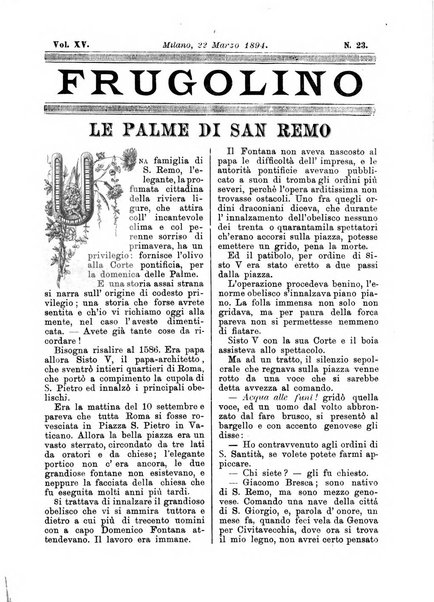 Frugolino giornale dei fanciulli