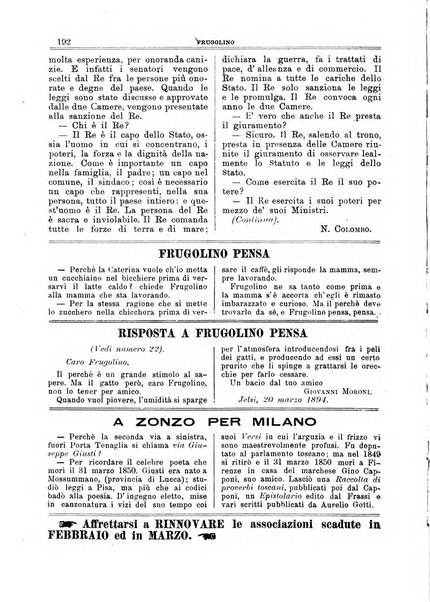 Frugolino giornale dei fanciulli