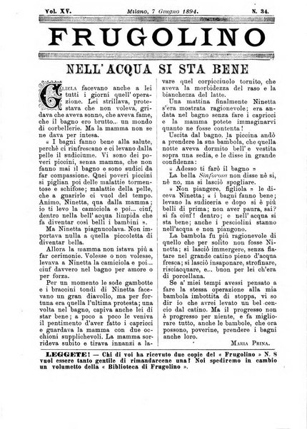 Frugolino giornale dei fanciulli