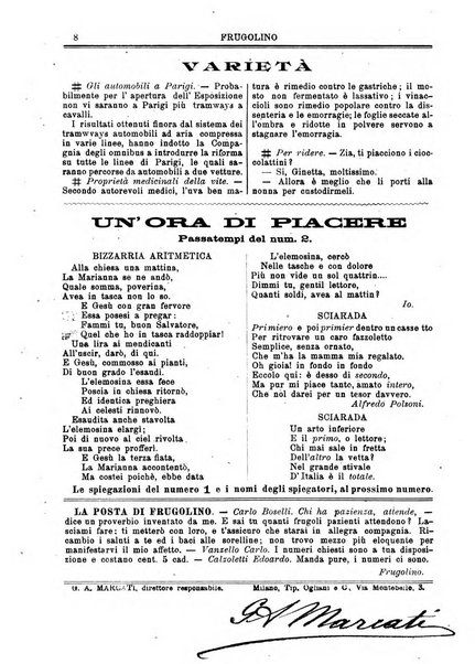 Frugolino giornale dei fanciulli